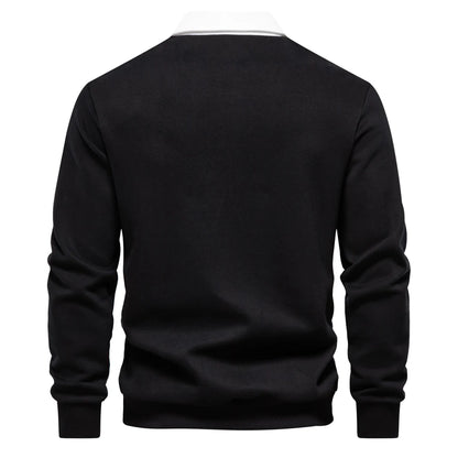 "Sole di Capri" – Polo Neck Cotton Sweatshirt By Enzo Bellari®