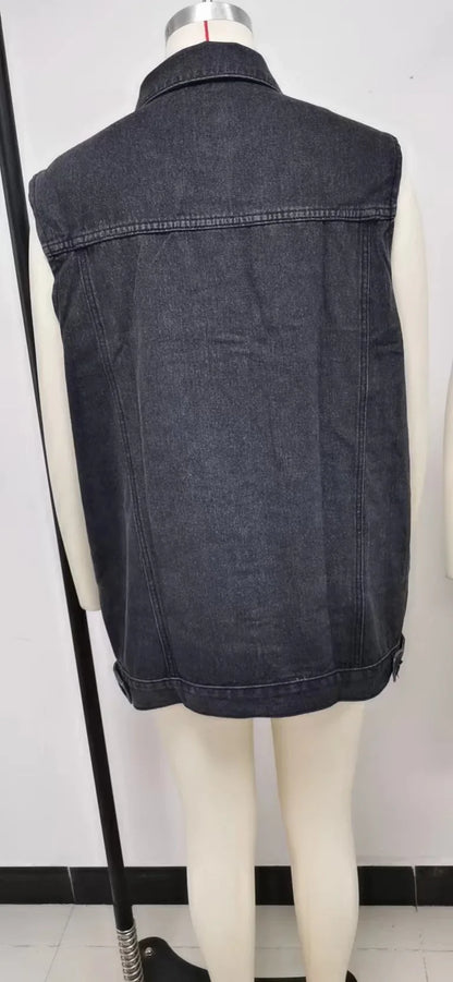 "Trama Retrò" – Denim Vest Jacket By Enzo Bellari®