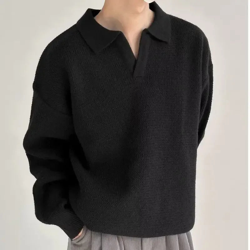 "Nodo Coreano" – Lapel Polo Sweater By Enzo Bellari®