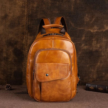 "Strada Vecchia" – Leather Retro Backpack By Enzo Bellari®