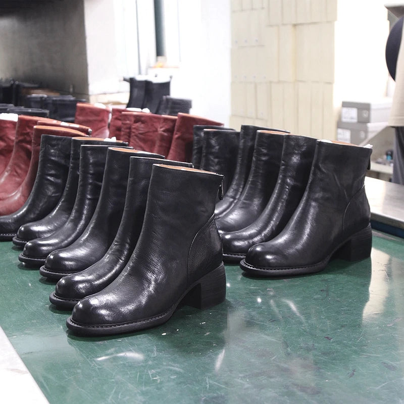 "Tacchi Corti" – Leather Ankle Boots By Enzo Bellari®