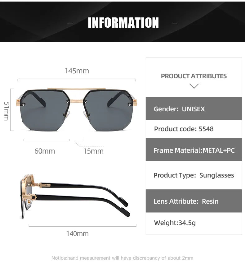 "Vista Leggera" – Semi-Rimless Sunglasses By Enzo Bellari®