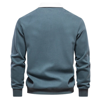 "Sole di Capri" – Polo Neck Cotton Sweatshirt By Enzo Bellari®