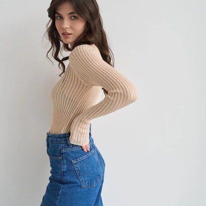 "Onda di Seta" – Ribbed Knit Pullover By Enzo Bellari®