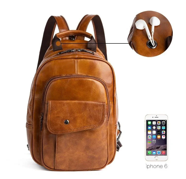 "Strada Vecchia" – Leather Retro Backpack By Enzo Bellari®