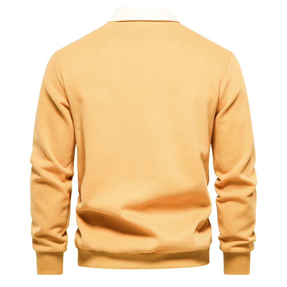 "Sole di Capri" – Polo Neck Cotton Sweatshirt By Enzo Bellari®