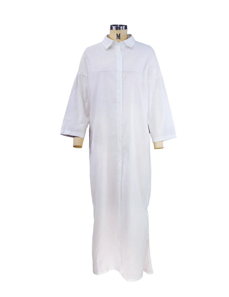 "Sole Calmo" – Cotton Linen Shirt Dress By Enzo Bellari®