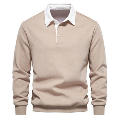"Sole di Capri" – Polo Neck Cotton Sweatshirt By Enzo Bellari®