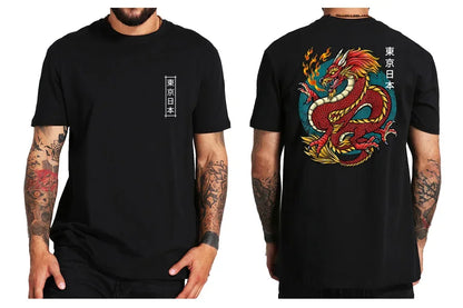 "Luna Dorata" – Dragon Japanese Back Print T-shirt By Enzo Bellari®