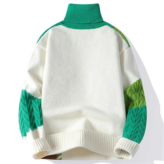 "Luna Dorata" – Patchwork Turtleneck Sweater By Enzo Bellari®