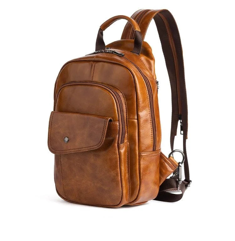 "Strada Vecchia" – Leather Retro Backpack By Enzo Bellari®