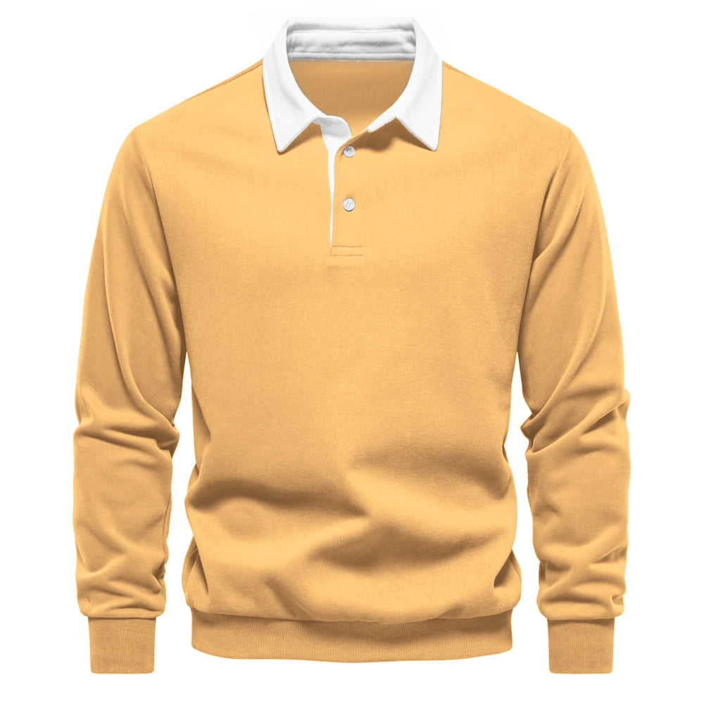 "Sole di Capri" – Polo Neck Cotton Sweatshirt By Enzo Bellari®