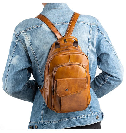 "Strada Vecchia" – Leather Retro Backpack By Enzo Bellari®