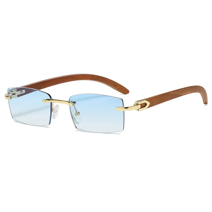 "Luna Dorata" – Rimless Rectangle Sunglasses By Enzo Bellari®