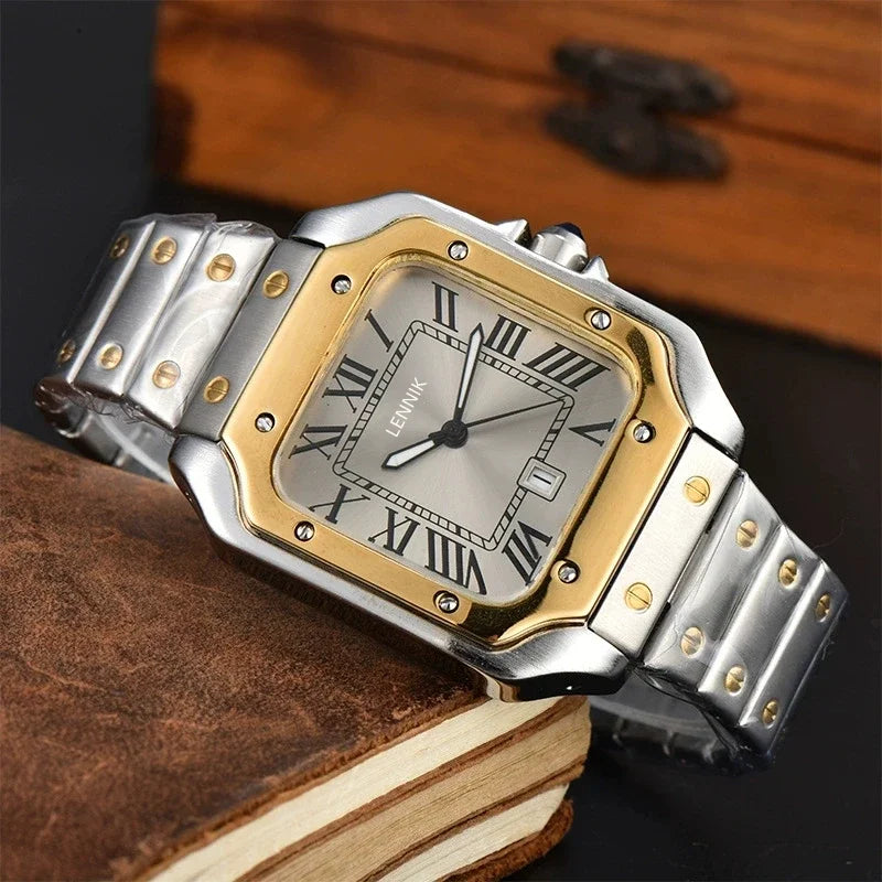 "Oro di Mare" – Stainless Steel Square Watch By Enzo Bellari®