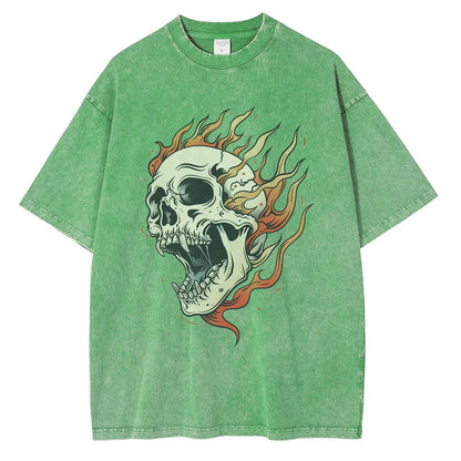 "Fiamma Nera" – Flame Skull Cotton Tee By Enzo Bellari®