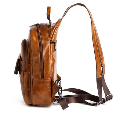 "Strada Vecchia" – Leather Retro Backpack By Enzo Bellari®