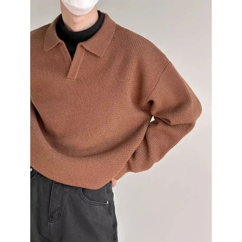 "Nodo Coreano" – Lapel Polo Sweater By Enzo Bellari®