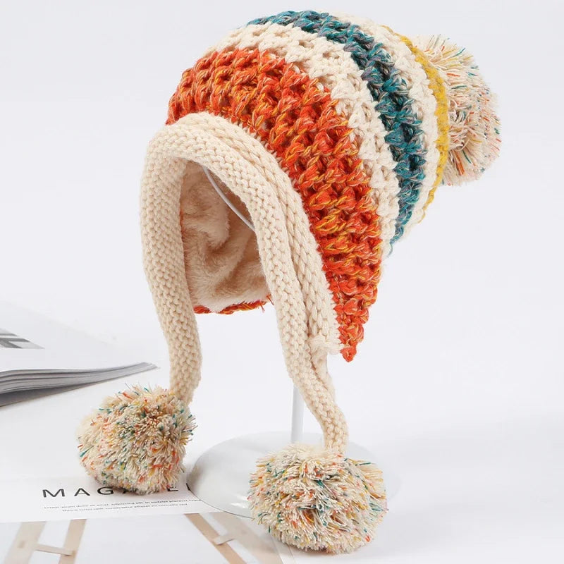 "Aria Serenata" – Pompon Earflap Knitted Beanie By Enzo Bellari®