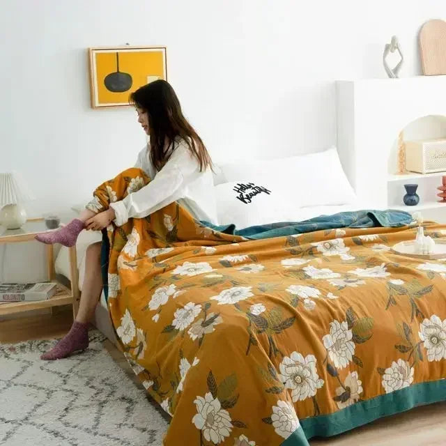 "Vento Lieve" – Cotton Gauze Throw Blanket By Enzo Bellari®
