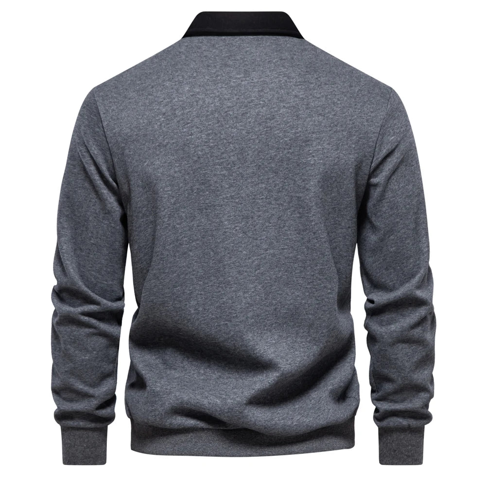 "Sole di Capri" – Polo Neck Cotton Sweatshirt By Enzo Bellari®