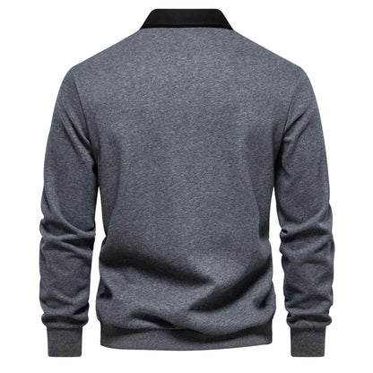 "Sole di Capri" – Polo Neck Cotton Sweatshirt By Enzo Bellari®