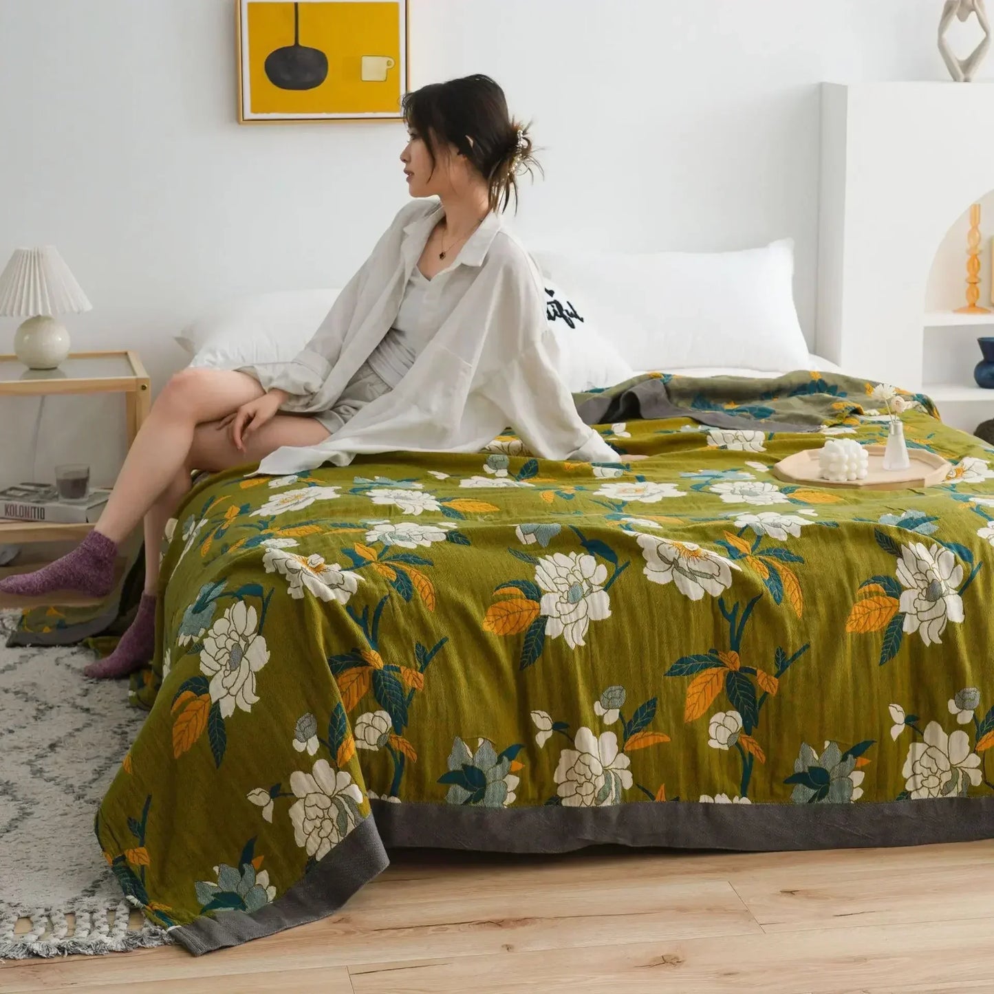 "Vento Lieve" – Cotton Gauze Throw Blanket By Enzo Bellari®