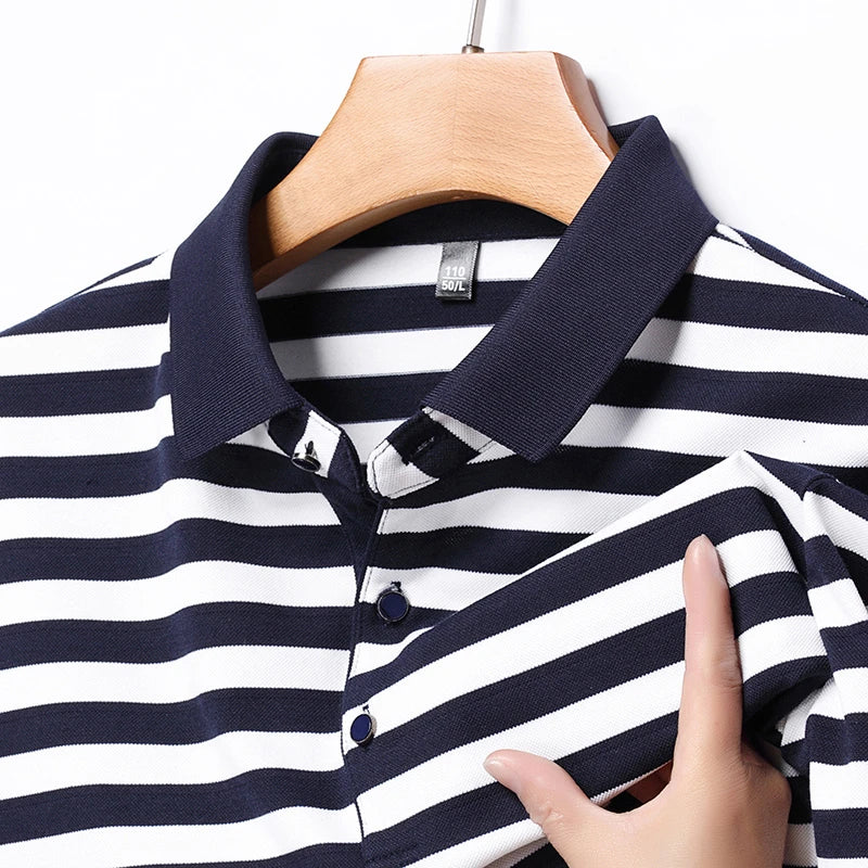 "Vera Luce" – Striped Cotton Polo Shirt By Enzo Bellari®