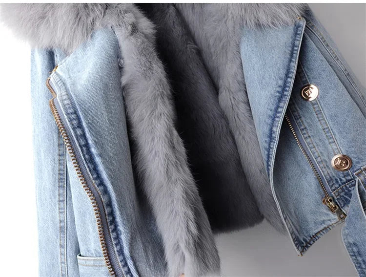 "Pelliccia Scura" – Denim Fox Fur Jacket By Enzo Bellari®