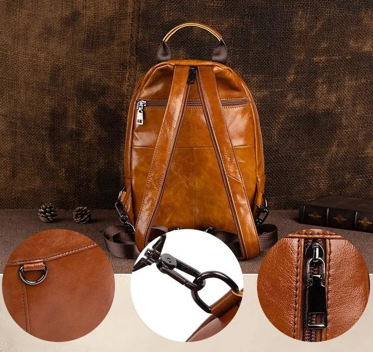"Strada Vecchia" – Leather Retro Backpack By Enzo Bellari®