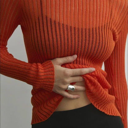 "Onda di Seta" – Ribbed Knit Pullover By Enzo Bellari®