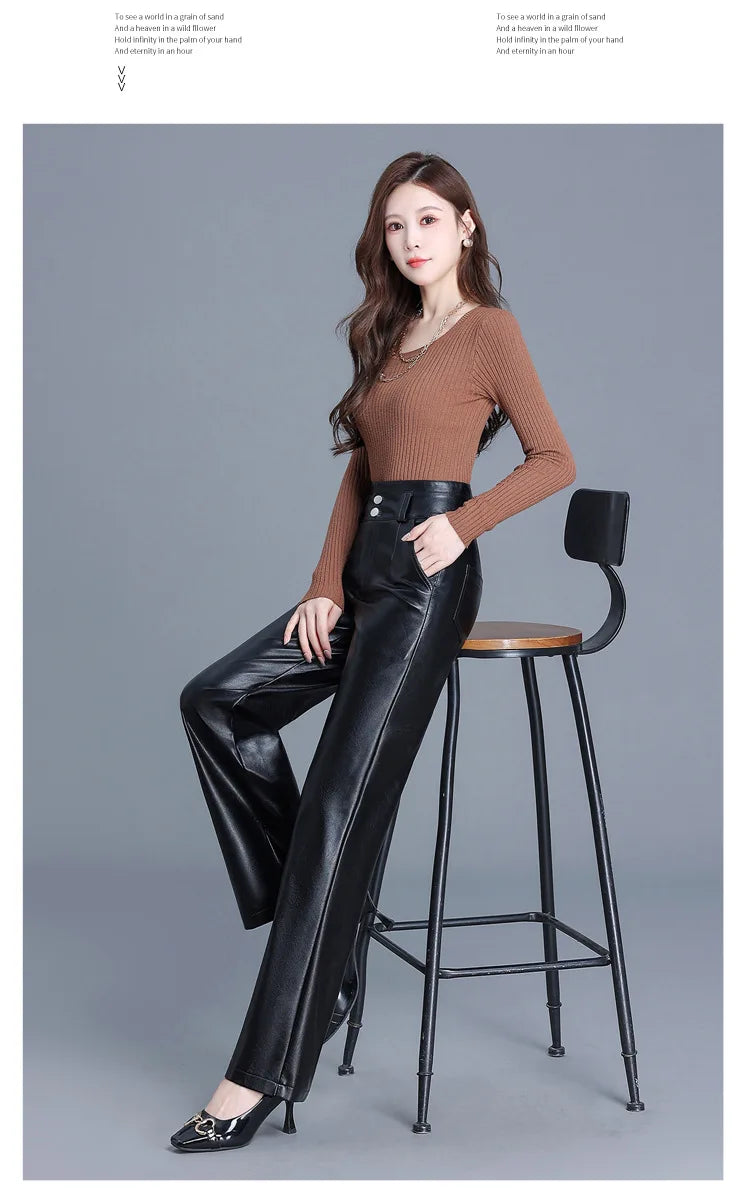 "Cintura Nera" – High Waist PU Pants By Enzo Bellari®