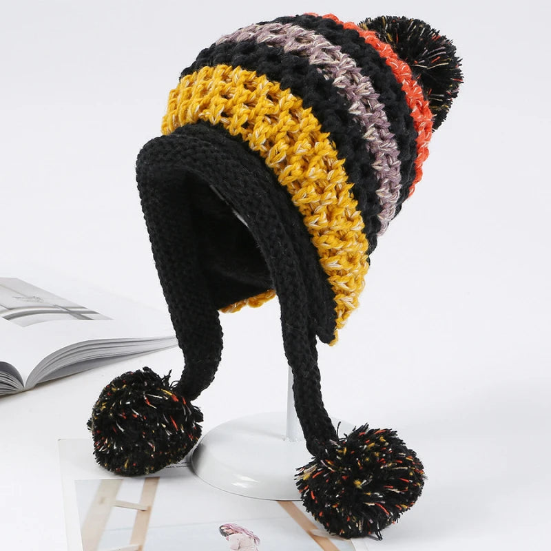 "Aria Serenata" – Pompon Earflap Knitted Beanie By Enzo Bellari®