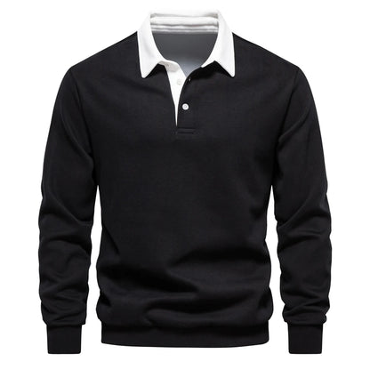 "Sole di Capri" – Polo Neck Cotton Sweatshirt By Enzo Bellari®