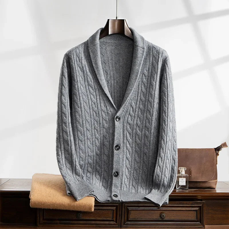 "Nodo Classico" – Knitted V-Neck Cardigan By Enzo Bellari®