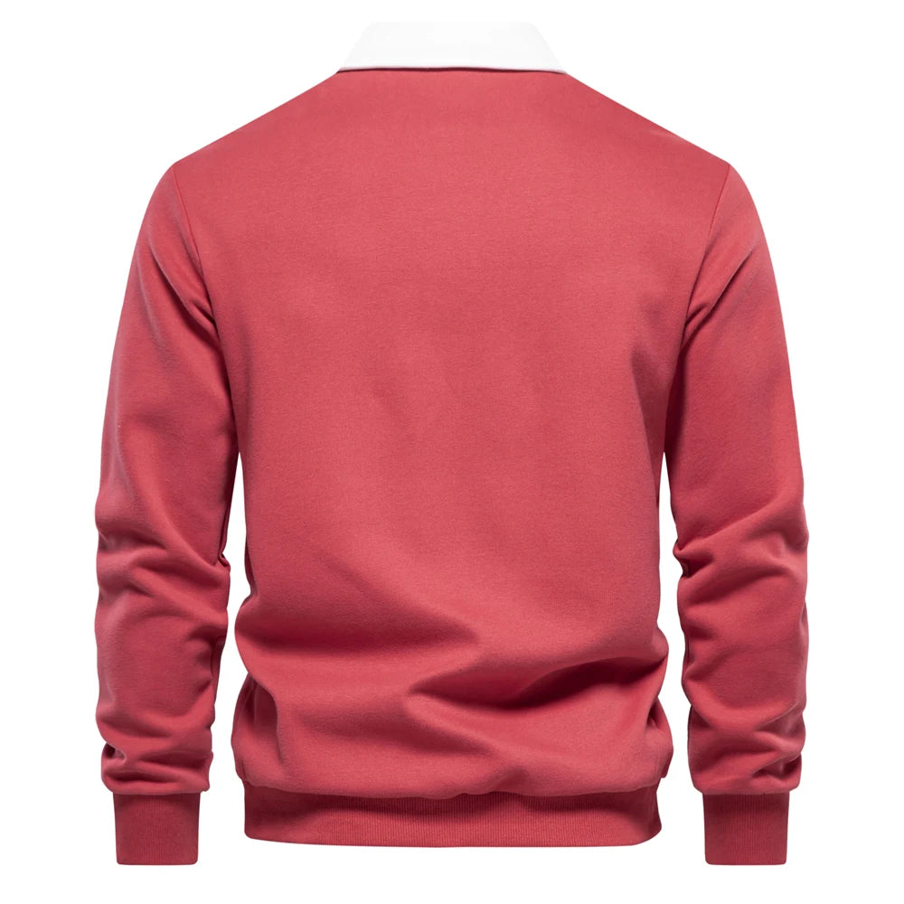 "Sole di Capri" – Polo Neck Cotton Sweatshirt By Enzo Bellari®