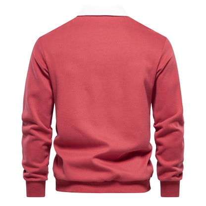 "Sole di Capri" – Polo Neck Cotton Sweatshirt By Enzo Bellari®