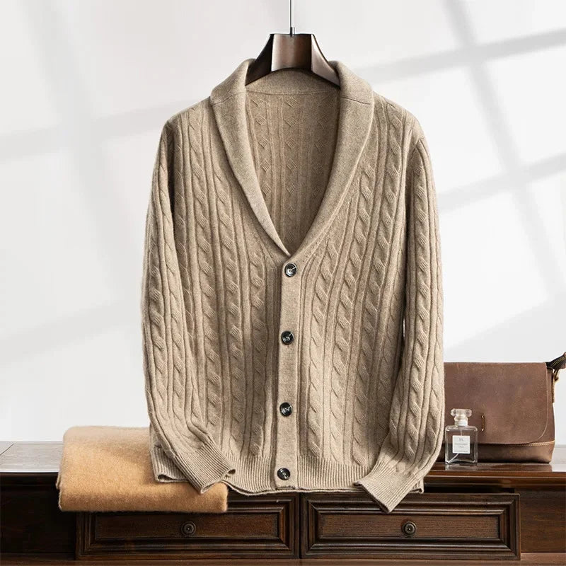 "Nodo Classico" – Knitted V-Neck Cardigan By Enzo Bellari®