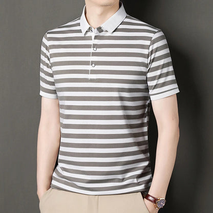 "Vera Luce" – Striped Cotton Polo Shirt By Enzo Bellari®