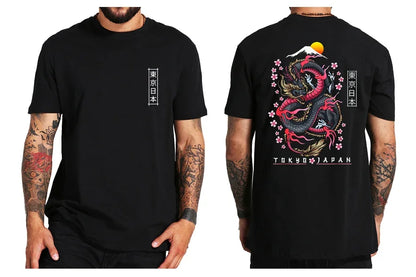 "Luna Dorata" – Dragon Japanese Back Print T-shirt By Enzo Bellari®