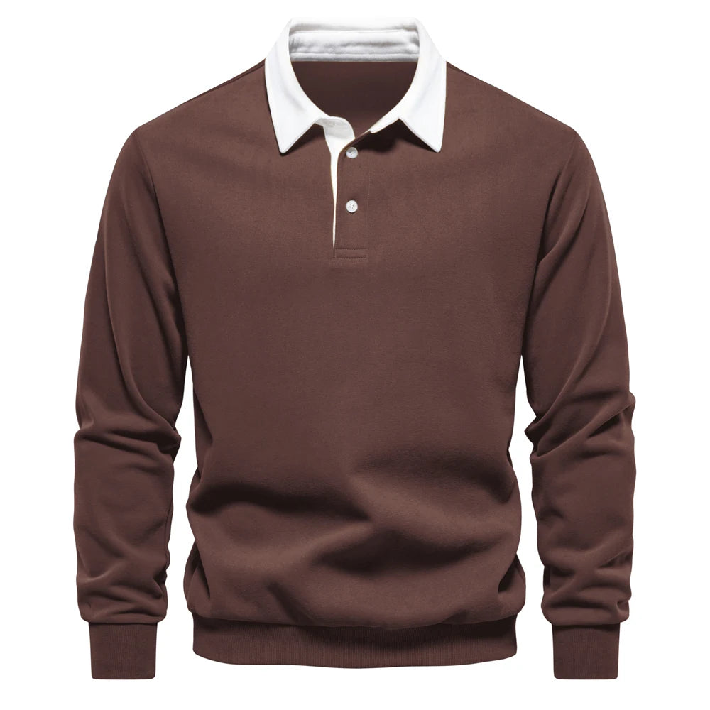 "Sole di Capri" – Polo Neck Cotton Sweatshirt By Enzo Bellari®