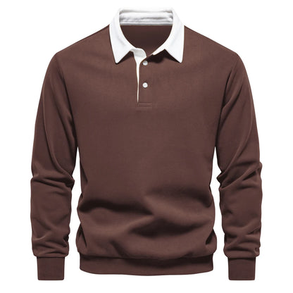 "Sole di Capri" – Polo Neck Cotton Sweatshirt By Enzo Bellari®