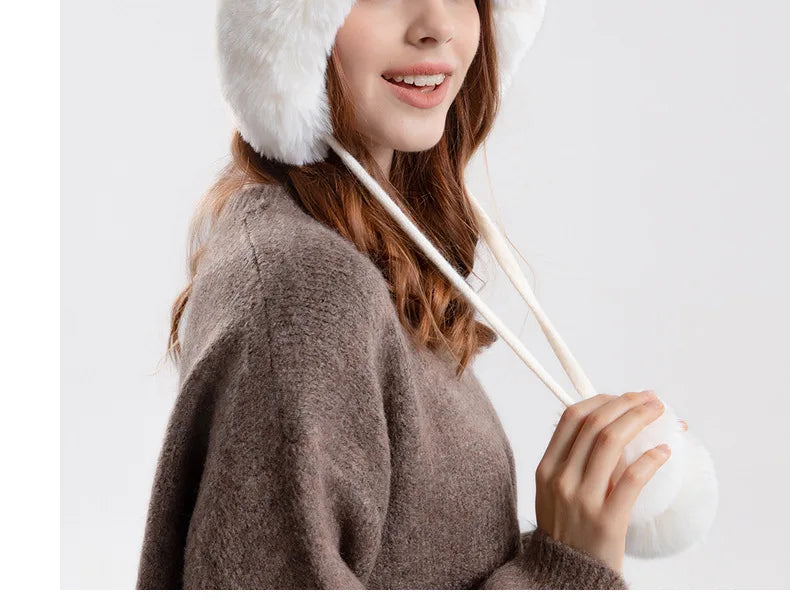 "Vera Luce" – Cat Ear Fur Pompom Beanie By Enzo Bellari®