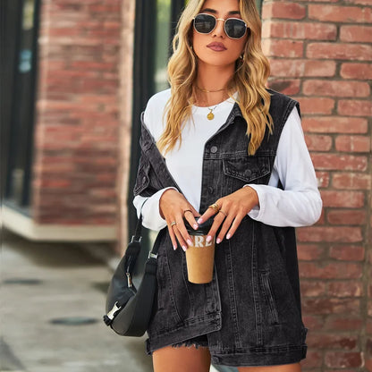 "Trama Retrò" – Denim Vest Jacket By Enzo Bellari®