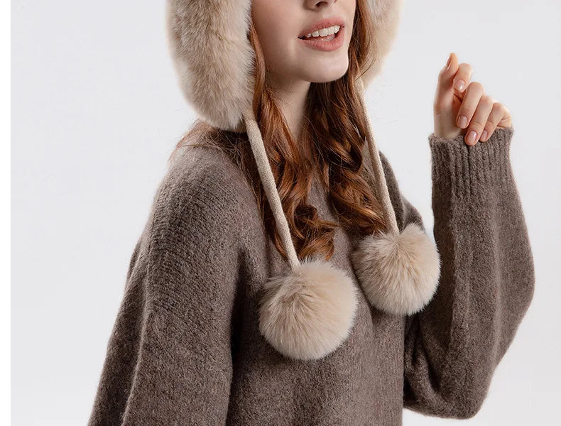 "Vera Luce" – Cat Ear Fur Pompom Beanie By Enzo Bellari®