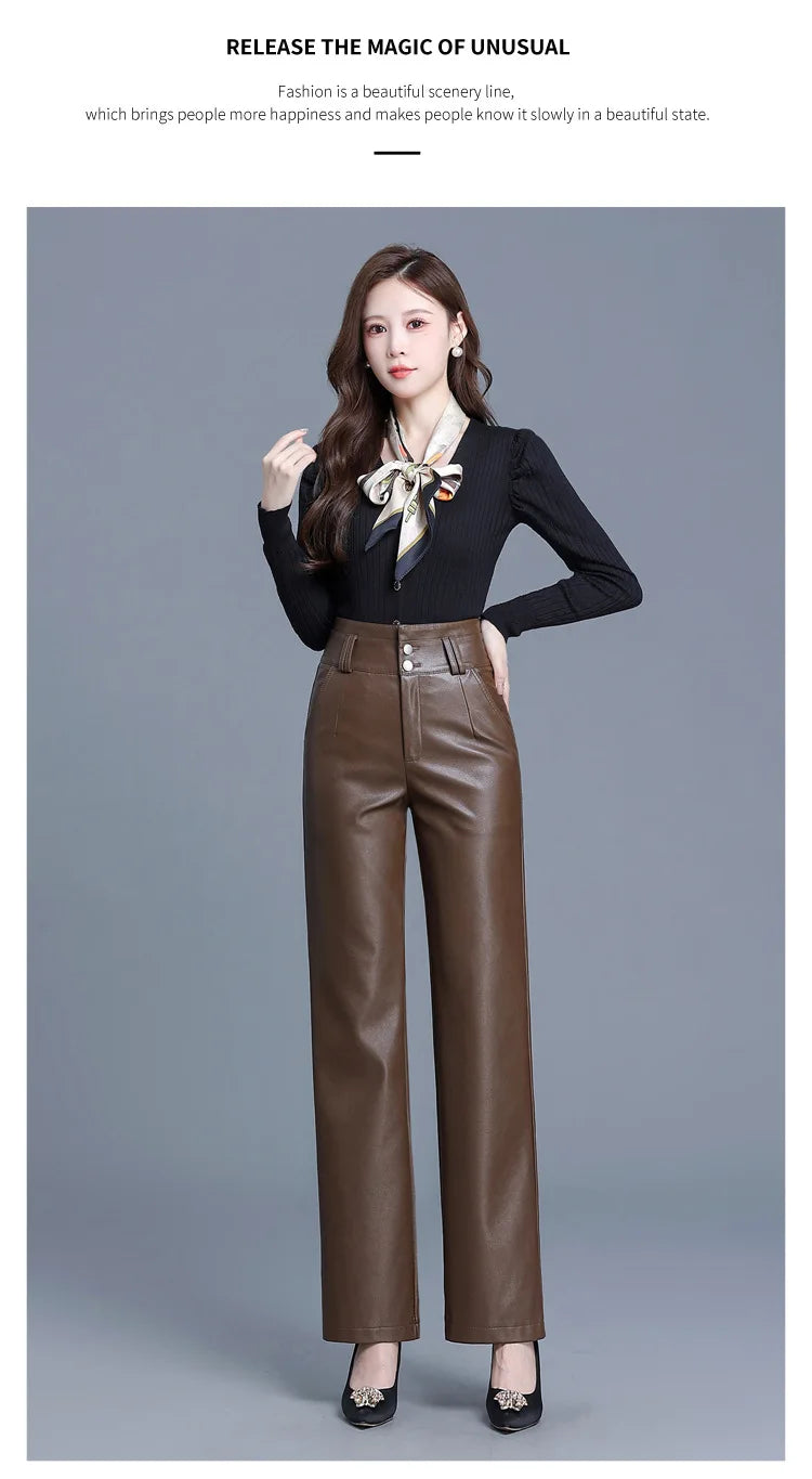"Cintura Nera" – High Waist PU Pants By Enzo Bellari®