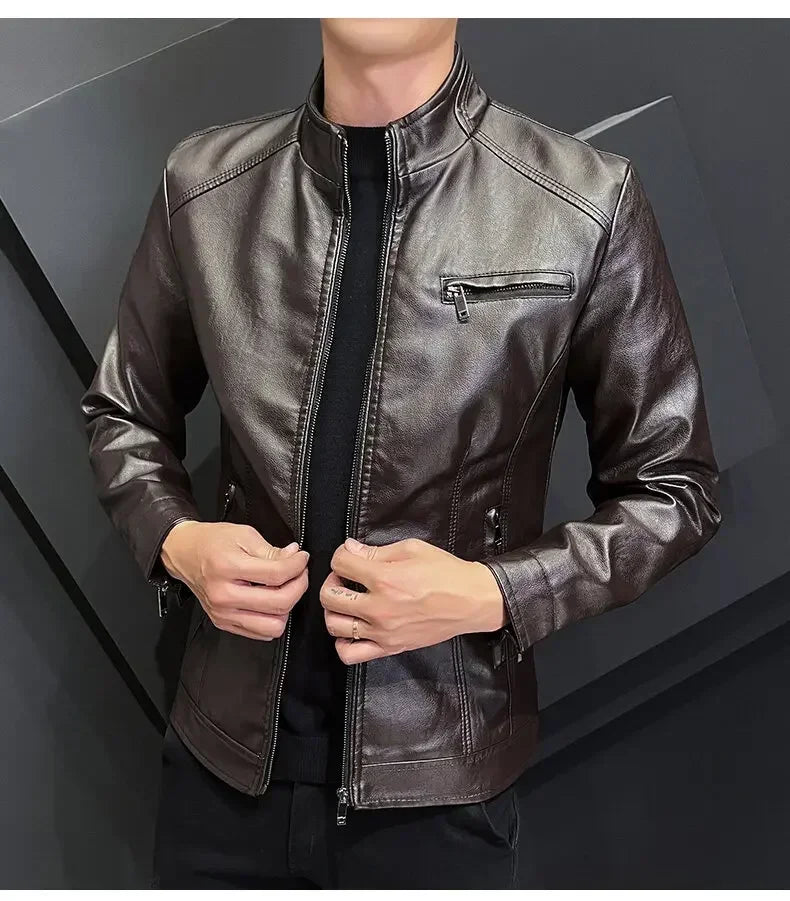 "Luce di Mare" – Slim Fit Motorcycle Leather Jacket By Enzo Bellari®