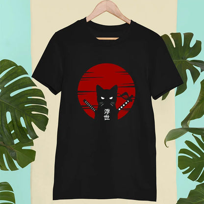 "Luce di Mare" – Samurai Cat Ukiyoe T-shirt By Enzo Bellari®