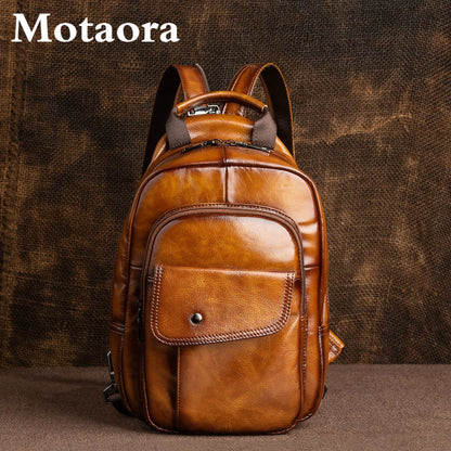 "Strada Vecchia" – Leather Retro Backpack By Enzo Bellari®