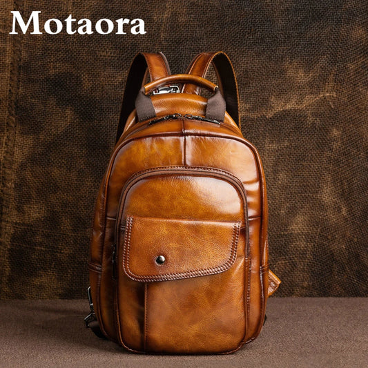 "Strada Vecchia" – Leather Retro Backpack By Enzo Bellari®